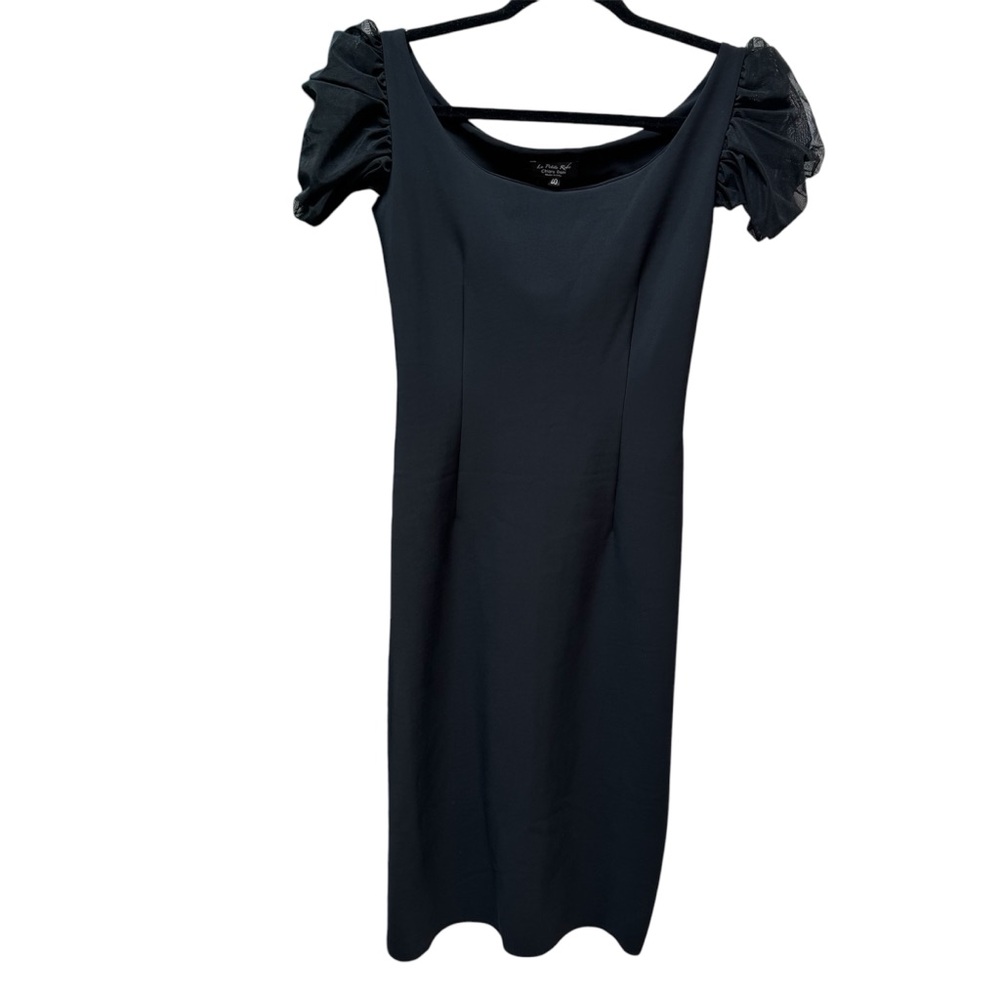 Chiara Boni La Petite Robe Tulle Puff Shoulder Sleeve Cocktail Dress